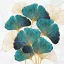 Farbe Gold and Emerald Ginkgo Biloba Serviette 20 Stk. 33x33 cm