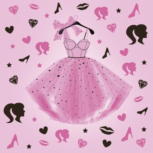 Farbe Party Dress Mädchenserviette 20 Stk 33x33 cm