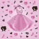 Farbe Party Dress Mädchenserviette 20 Stk 33x33 cm