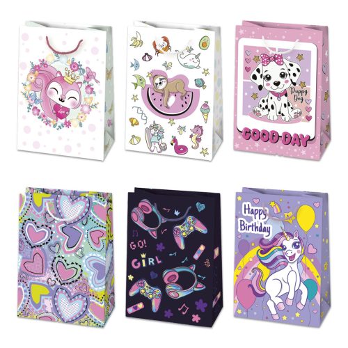 Farbe Colorful Mädchens Papier-Geschenktüte, 23x32x11 cm