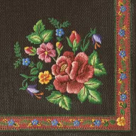  Farbe Roses Mountain Black Stickerei Serviette 20 Stück 33x33 cm