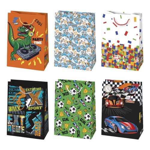 Farbe Party Jungen Papier Geschenktasche, 23x32x11 cm
