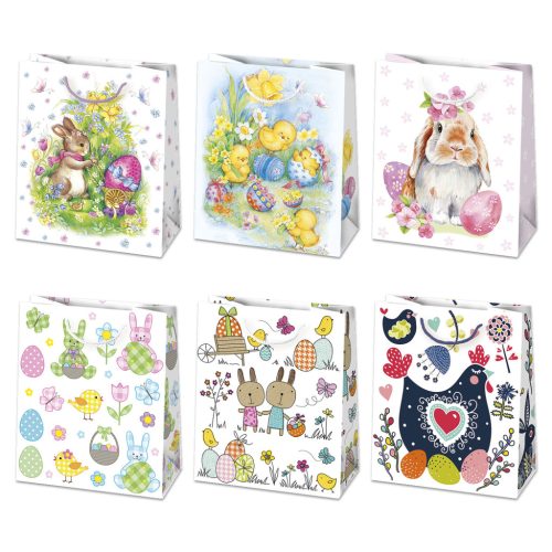 Ostern Flowers Papiergeschenktasche 19x23x10,5 cm