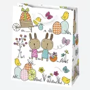 Ostern Flowers Papiergeschenktasche 19x23x10,5 cm