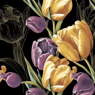 Blume Majestic Black Tulpen Serviette 20 Stk 33x33 cm