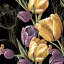 Blume Majestic Black Tulpen Serviette 20 Stk 33x33 cm