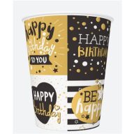   Geburtstag Golden Happy Birthday Papierbecher 8 Stück 250 ml