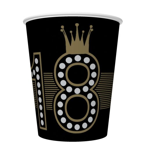Geburtstag Hollywood Style Happy Birthday 18 Papierbecher 8 Stk. 250 ml
