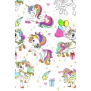 Einhorn Colourful Papiertischdecke 120x180 cm