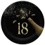 Geburtstag Golden Champagne Happy Birthday 18 Pappteller, 8er Pack, 18 cm