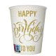 Geburtstag Dotted Gold Happy Birthday Papierbecher 8er Set, 250 ml