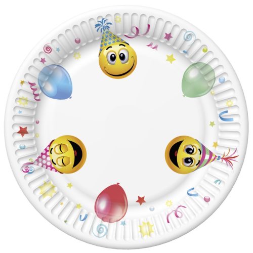 Emoji  Icons&Balloons Smiley Pappteller 8 Stk 22,7 cm