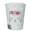 Katze Flowers Wreath Pappbecher, 8 Stk, 250 ml