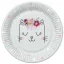 Katze Flowers Wreath Papierteller 8 Stk 18 cm