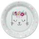 Katze Flowers Wreath Papierteller 8 Stk 18 cm
