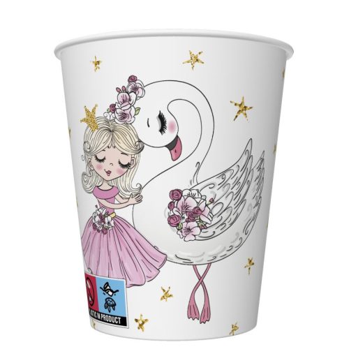 Balett With Swan Ballerina Papierbecher 8 Stück 250 ml