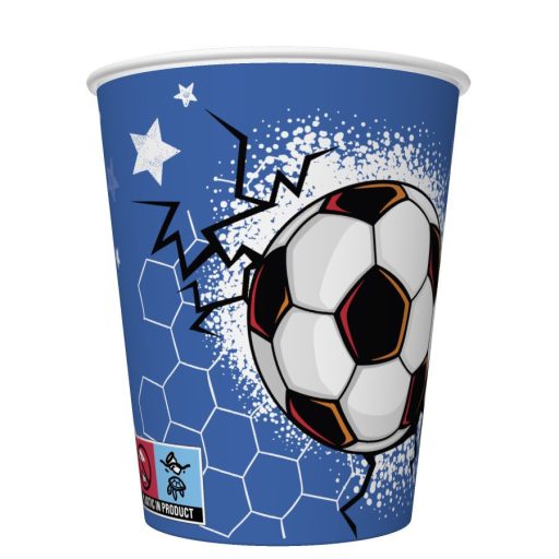 Fußball Cool Papierbecher 8 Stk 250 ml