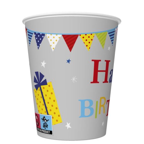 Geburtstag Gifts and Garlands Happy Birthday Pappteller 8er-Set 250 ml