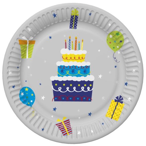 Geburtstag Gifts and Garlands Happy Birthday Pappteller 8 Stk 22,7 cm