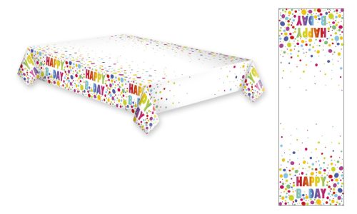Geburtstag Dots Happy Birthday Papier Tischdecke 120x180 cm