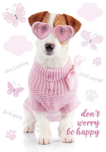 Hund Pink World A/4 Gummibandmappe