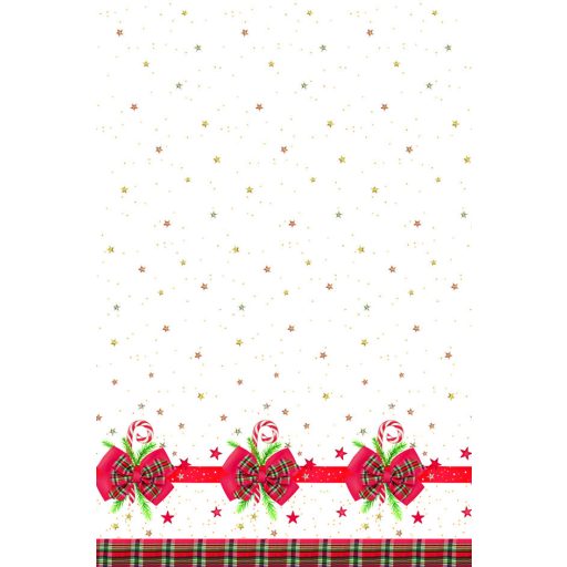 Weihnachten Checked Bow Papiertischdecke 120x180 cm