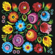 Farbe Folk Colourful Blumenserviette 20 Stk 33x33 cm