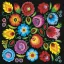 Farbe Folk Colourful Blumenserviette 20 Stk 33x33 cm
