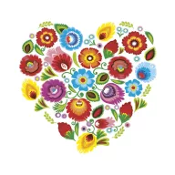 Farbe Folk Heart Blumenserviette 20 Stk 33x33 cm