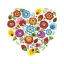 Farbe Folk Heart Blumenserviette 20 Stk 33x33 cm