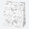 Farbe White Gemusterte Papiergeschenktüte 19x23x10,5 cm