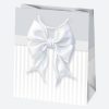 Farbe Bow Weiße Papier-Geschenktüte 19x23x10,5 cm