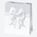 Farbe Bow Weiße Papier-Geschenktüte 19x23x10,5 cm