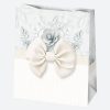 Farbe Bow Weiße Papier-Geschenktüte 19x23x10,5 cm