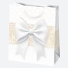 Farbe Bow Weiße Papier-Geschenktüte 19x23x10,5 cm