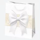 Farbe Bow Weiße Papier-Geschenktüte 19x23x10,5 cm
