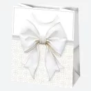 Farbe Bow Weiße Papier-Geschenktüte 19x23x10,5 cm