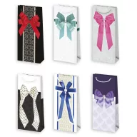 Farbe Bow Papier-Geschenktasche 10x22x6 cm