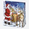 Weihnachten Santa Magic Papier Geschenkbeutel 15,5x15,5x8 cm