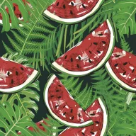   Früchte Fern Leaves Wassermelonen Servietten, 20 Stück, 33x33 cm