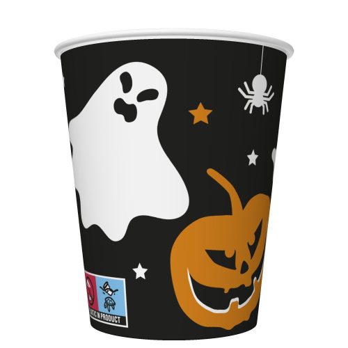 Halloween Scary Black Papierbecher 8 Stk 250 ml