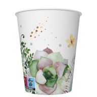 Farbe Floral Frame Blumen Papierbecher 8 Stk 250 ml