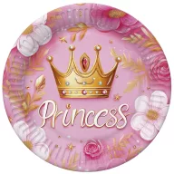 Prinzessin Crown Prinzessin Pappteller 8er-Set, 18 cm