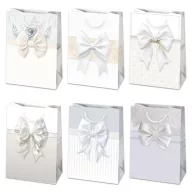 Farbe Bow Weiße Papier Geschenktasche 23x32x11 cm