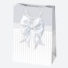 Farbe Bow Weiße Papier Geschenktasche 23x32x11 cm