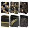 Farbe For You Schwarz Gold gemustertes Papiergeschenktasche 23x32x11 cm