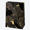 Farbe For You Schwarz Gold gemustertes Papiergeschenktasche 23x32x11 cm