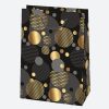 Farbe For You Schwarz Gold gemustertes Papiergeschenktasche 23x32x11 cm