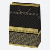 Farbe For You Schwarz Gold gemustertes Papiergeschenktasche 23x32x11 cm