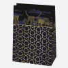 Farbe For You Schwarz Gold gemustertes Papiergeschenktasche 23x32x11 cm